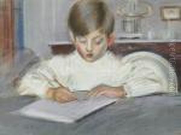 The Drawing Lesson Oil Painting by Paul Cesar Helleu