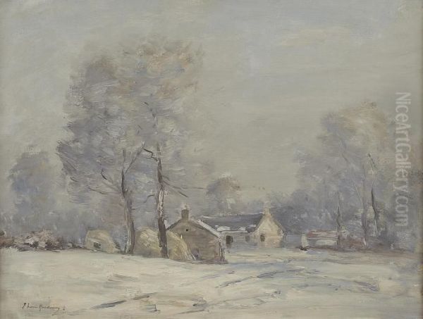 Farmstead Under Snow Oil Painting by Joseph Henderson