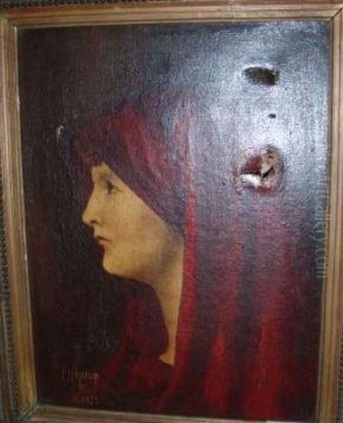 Protrait De Femme Oil Painting by Jean-Jacques Henner