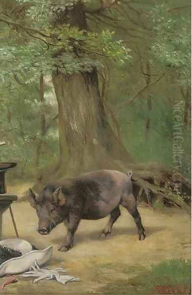 Curiosity Oil Painting by Herbert William Weekes