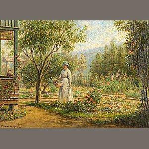 Gathering Flowers Oil Painting by Edward Lamson Henry