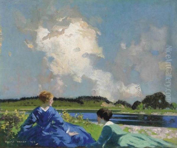 Beside The Lake Oil Painting by George Henry