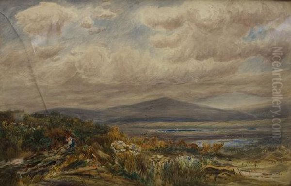 West Of Ireland Mountain Landscape Oil Painting by James Levin Henry