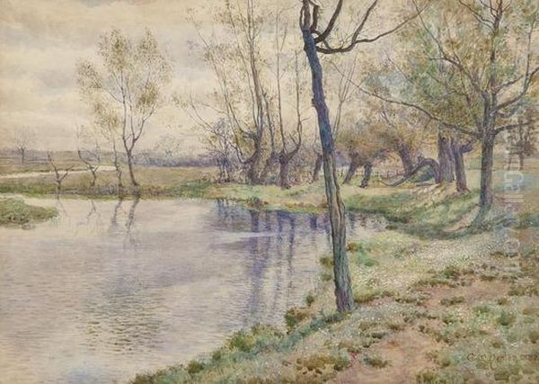 The River Soar Near Westcotes Oil Painting by George Moore Henton