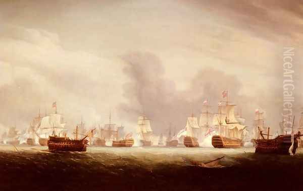 The Battle Of The Glorious 1st Of June 1794 Oil Painting by Thomas Whitcombe