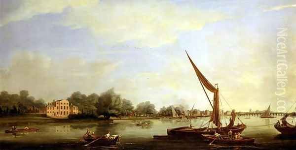 The Thames at Chelsea, 1784 by Thomas Whitcombe