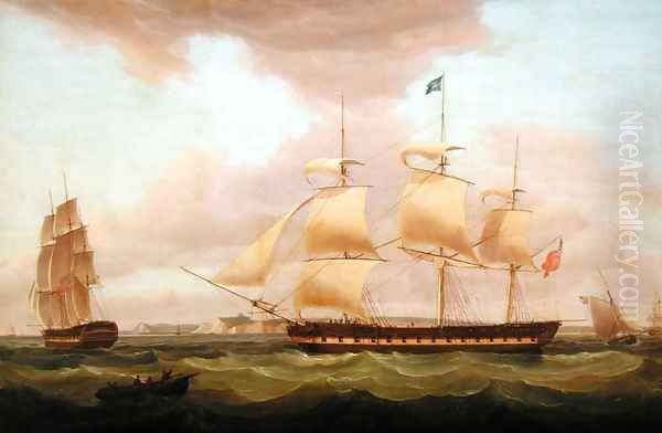 The Honourable East India Companys Duchess of Atholl, 1822 Oil Painting by Thomas Whitcombe