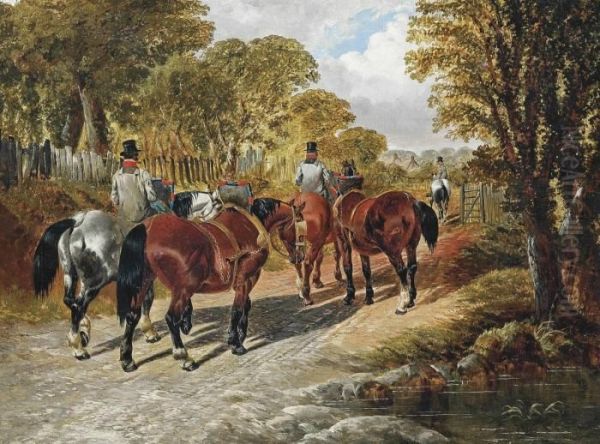 The Road Home Oil Painting by John Frederick Herring Snr