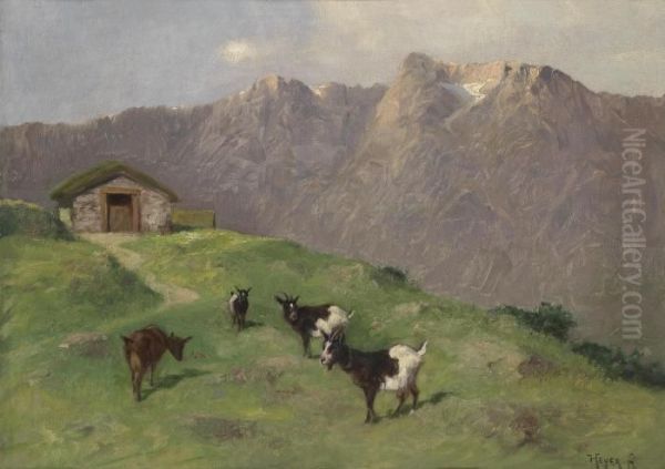 Mountain Goats Oil Painting by Arthur Heyer