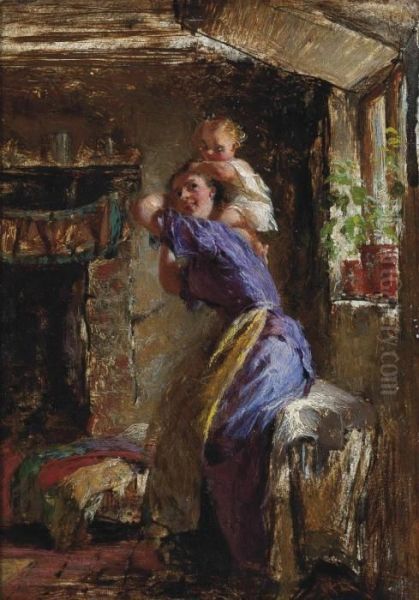 Playtime Oil Painting by George Elgar Hicks