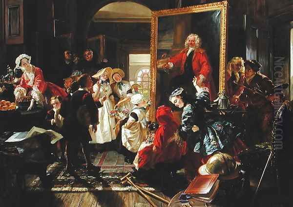 Hogarth's Studio in 1739 Oil Painting by Edward Matthew Ward