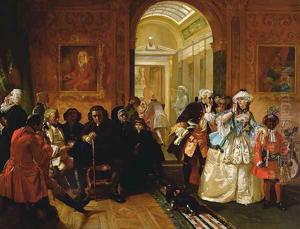 Lord Chesterfield's Ante-Room in 1748, 1869 Oil Painting by Edward Matthew Ward