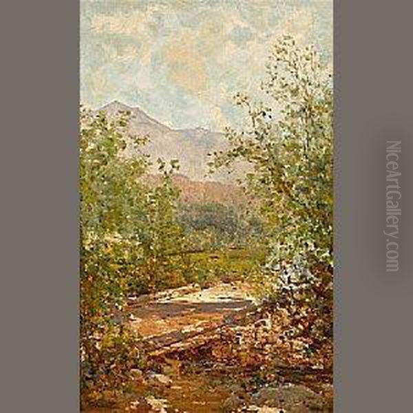 Mount Tamalpais Through The Trees Oil Painting by Thomas Hill