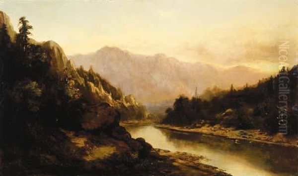 Sunrise In The Mountains Oil Painting by Thomas Hill