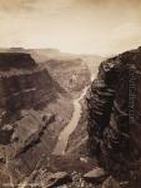 Grand Canon Of The Colorado River, Looking West, Usa Oil Painting by John K., Jack Hillers