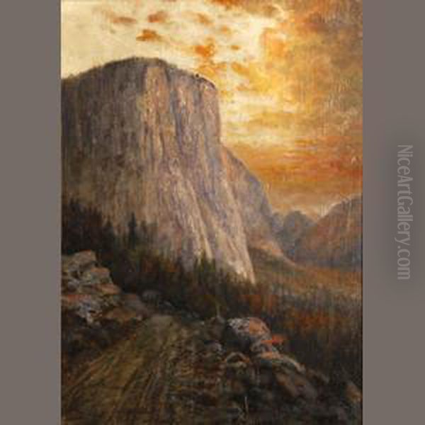 El Capitan, Yosemite Oil Painting by William Henry Hilliard