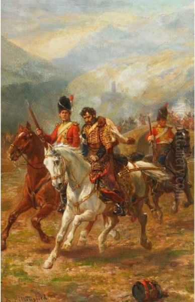 Napoleon At Waterloo Oil Painting by Robert Alexander Hillingford