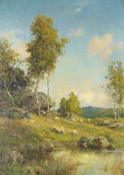 An upland pool Oil Painting by Ernest Albert Waterlow