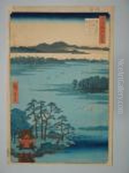 La Pagode De La Deesse Benten Dans Le Lac Inoshira Oil Painting by Utagawa or Ando Hiroshige