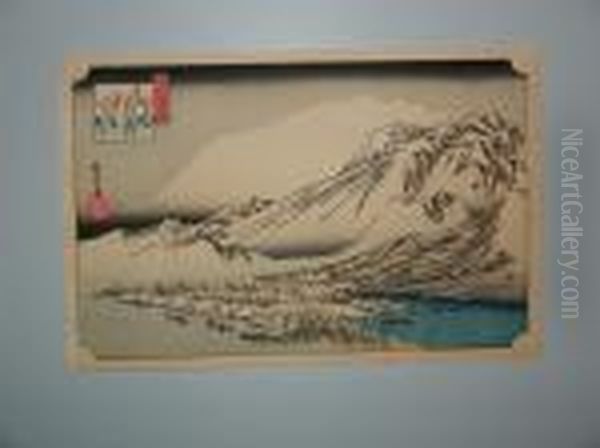 Neige Sur Le Mont Hira Oil Painting by Utagawa or Ando Hiroshige