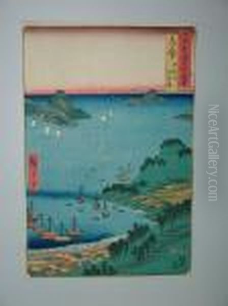 Le Mont Hiyori Et La Baie Toba Dans La Province Shima Oil Painting by Utagawa or Ando Hiroshige