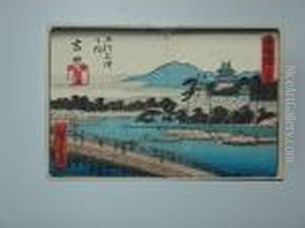 Yoshida Oil Painting by Utagawa or Ando Hiroshige