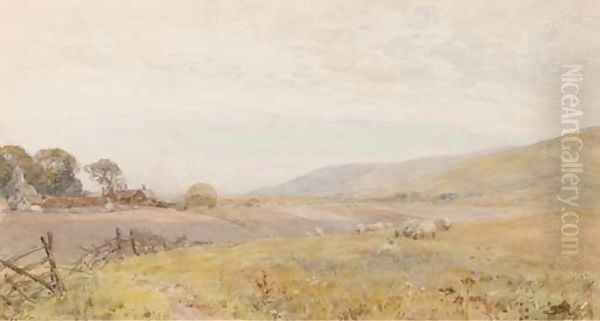 'Down pastures-Sussex' Oil Painting by Ernest Albert Waterlow