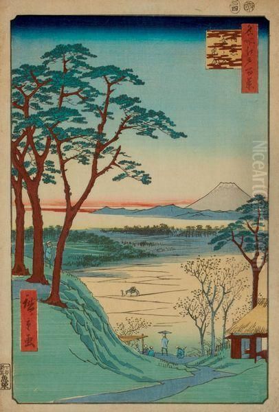 Courbes De Folies A Yoshiwara Oil Painting by Utagawa or Ando Hiroshige