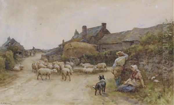 Resting by the wayside Oil Painting by Ernest Albert Waterlow