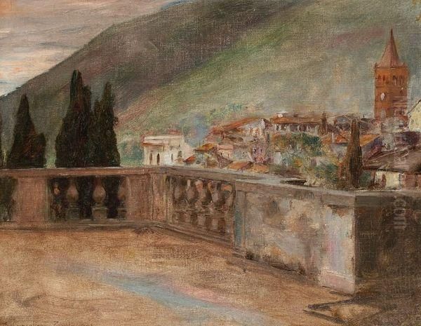 Terrasse A Tivoli Oil Painting by Samuel Hirszenberg