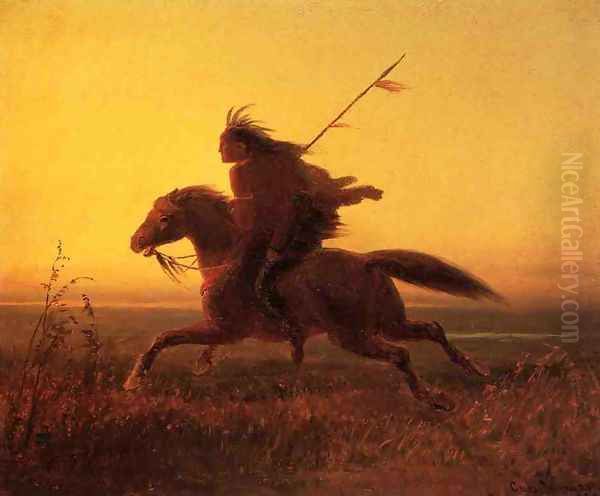 On the Warpath Oil Painting by Carl (Charles Ferdinand) Wimar