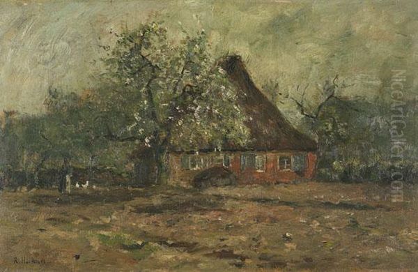 Norddeutsche Bauernkate Oil Painting by Rudolf Hockner