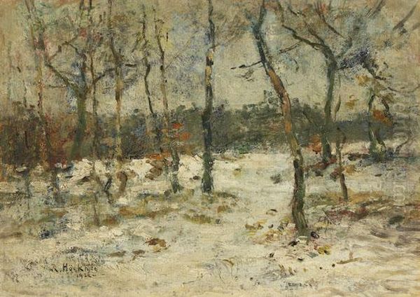 Winterlandschaft Oil Painting by Rudolf Hockner