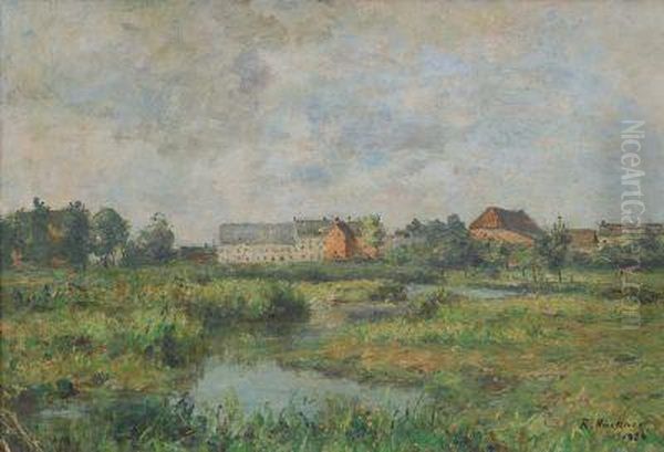 Wedeler Muhlenteich Oil Painting by Rudolf Hockner