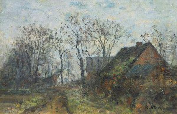 Dorf Mit Feldweg Oil Painting by Rudolf Hockner