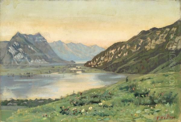 Blick Auf Thuner- Und Brienzersee Oil Painting by Ferdinand Hodler