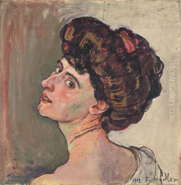 La Parisienne - Bildnis Valentine Gode-darel Oil Painting by Ferdinand Hodler