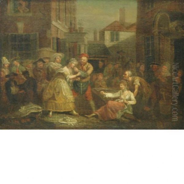 A Market Brawl Oil Painting by William Hogarth