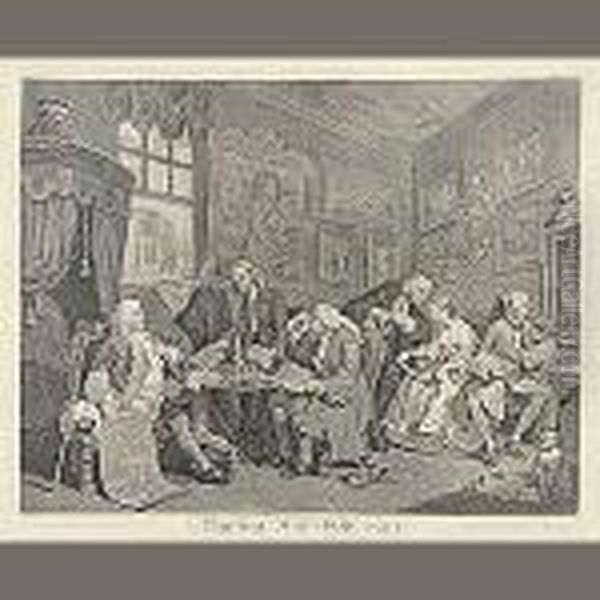 Marriage A La Mode Oil Painting by William Hogarth