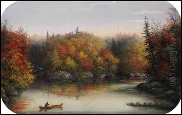 Lake Saratoga Oil Painting by Alfred Worsley Holdstock