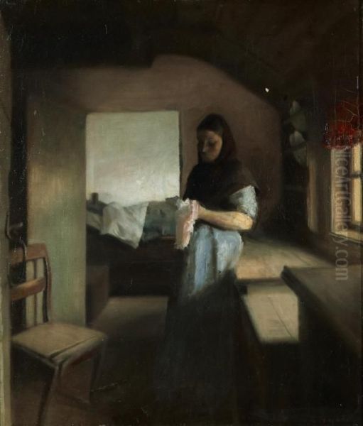 Morgonljus Oil Painting by Carl Vilhelm Holsoe