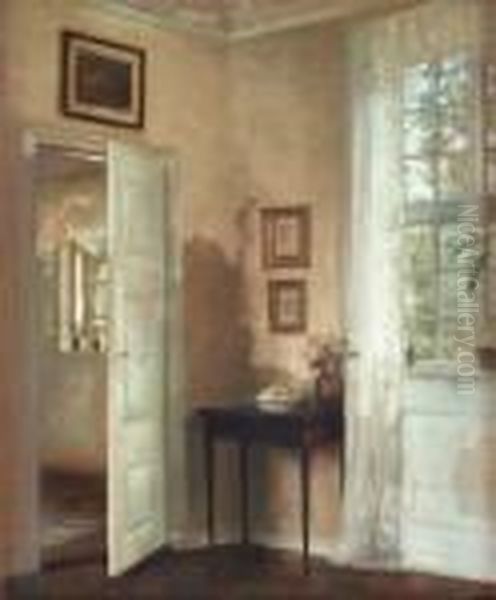 Interior Oil Painting by Carl Vilhelm Holsoe