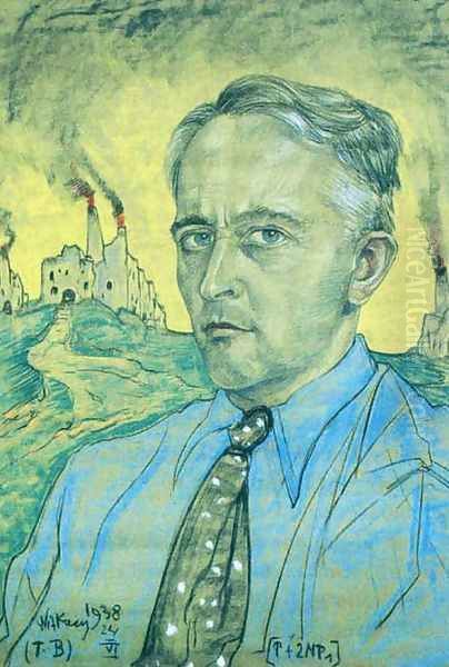 Self-Portrait Oil Painting by Stanislaw Ignacy Witkiewicz (Witkacy)