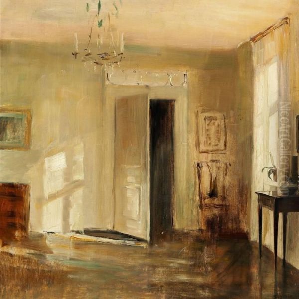 Interior Flooded With Sunlight Oil Painting by Carl Vilhelm Holsoe