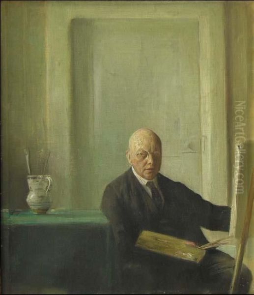 Autoportrait Oil Painting by Carl Vilhelm Holsoe