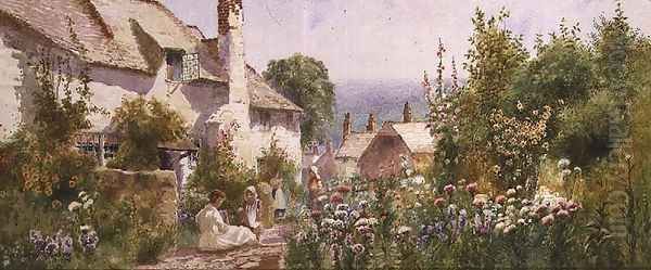 A Devonshire Garden Oil Painting by Arthur Stanley Wilkinson