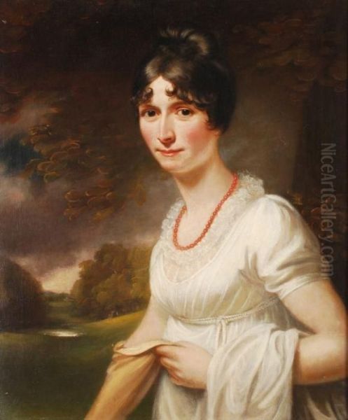 Portrait Of A Lady Oil Painting by John Hoppner