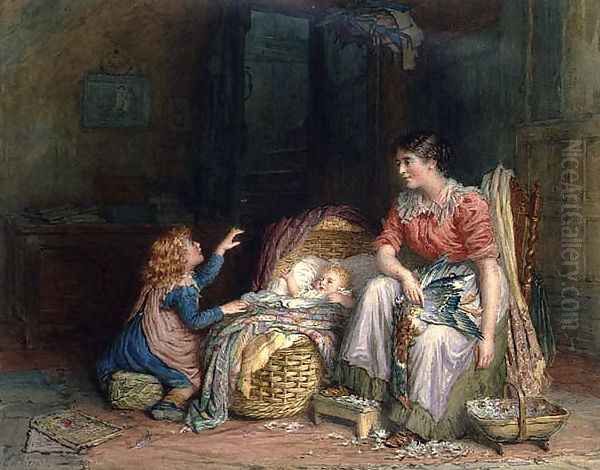 Telling Little Stories, 1900 Oil Painting by Robert W. Wright