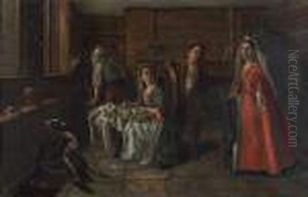 La Refection D'une Chemise Oil Painting by Jan Jozef, the Younger Horemans