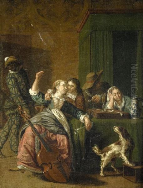 Interior Med Figurer Oil Painting by Jan Jozef, the Younger Horemans